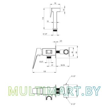 Смеситель Deante Blur Titanium BQL D34M картинка 2